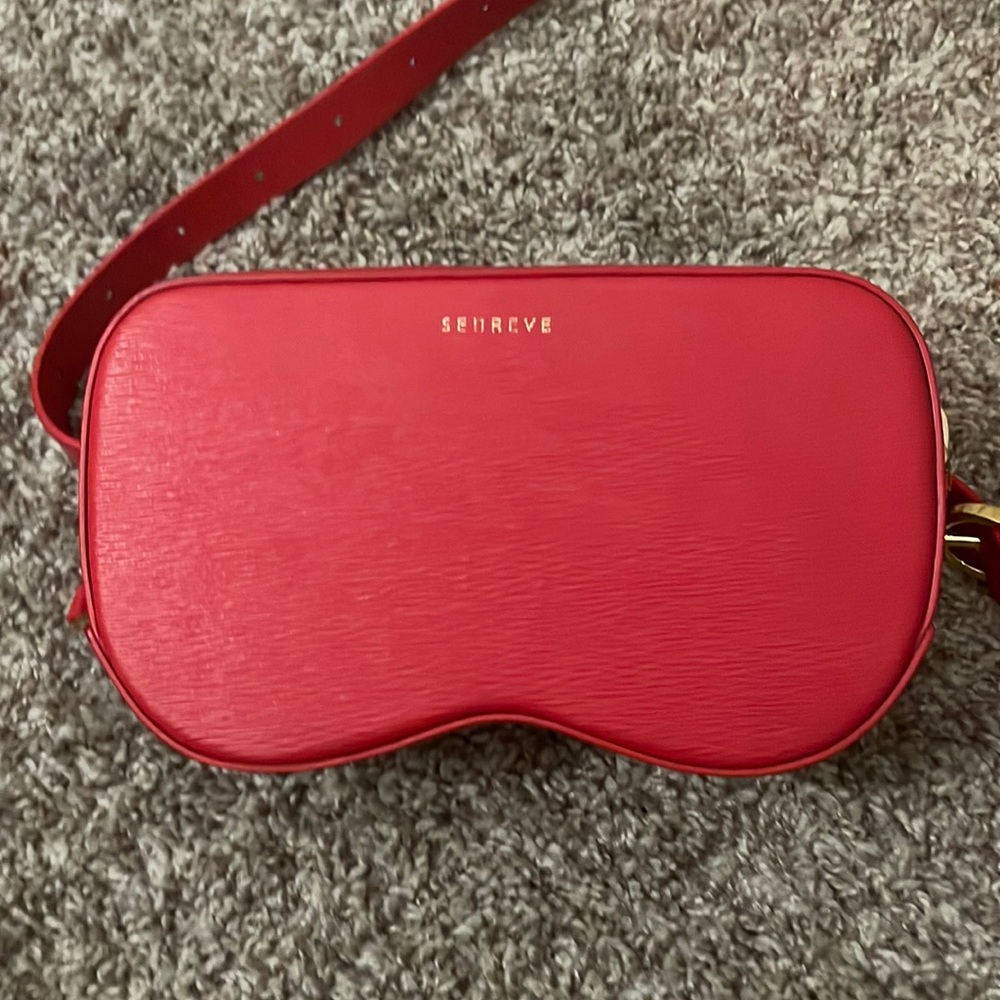 Senreve red mimosa leather belt bag